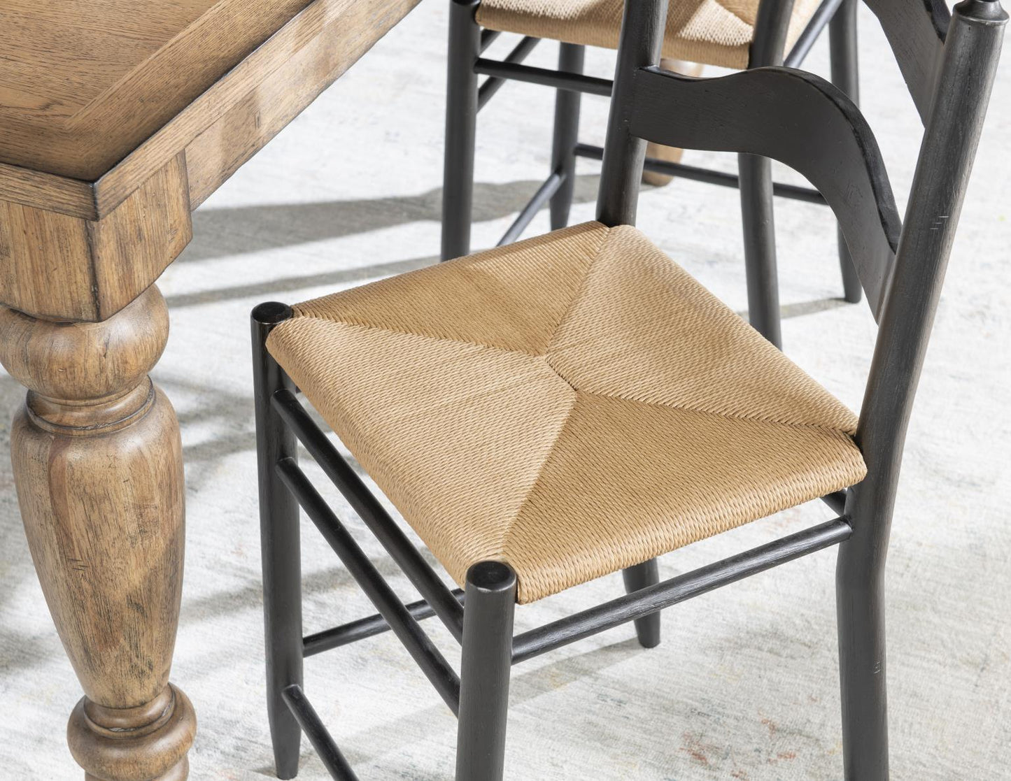 Vintage Market - Rush Seat Ladder Back Side Chair (Set of 2)