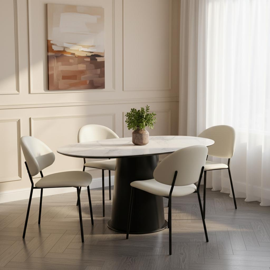 Manhattan Haven - Vegan Leather Metal Side Chair (Set of 4)