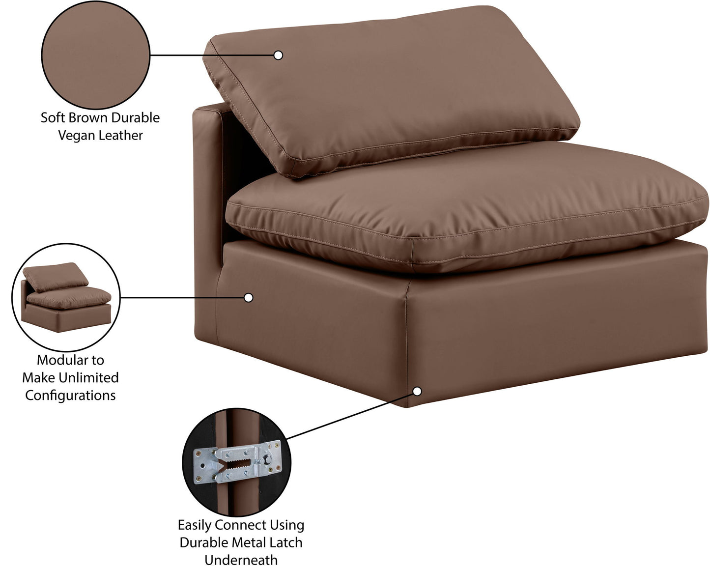 Indulge - Faux Leather Armless Chair