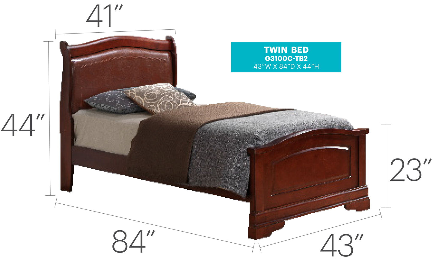 Glory Furniture - Louis Phillipe - Upholstered Bed