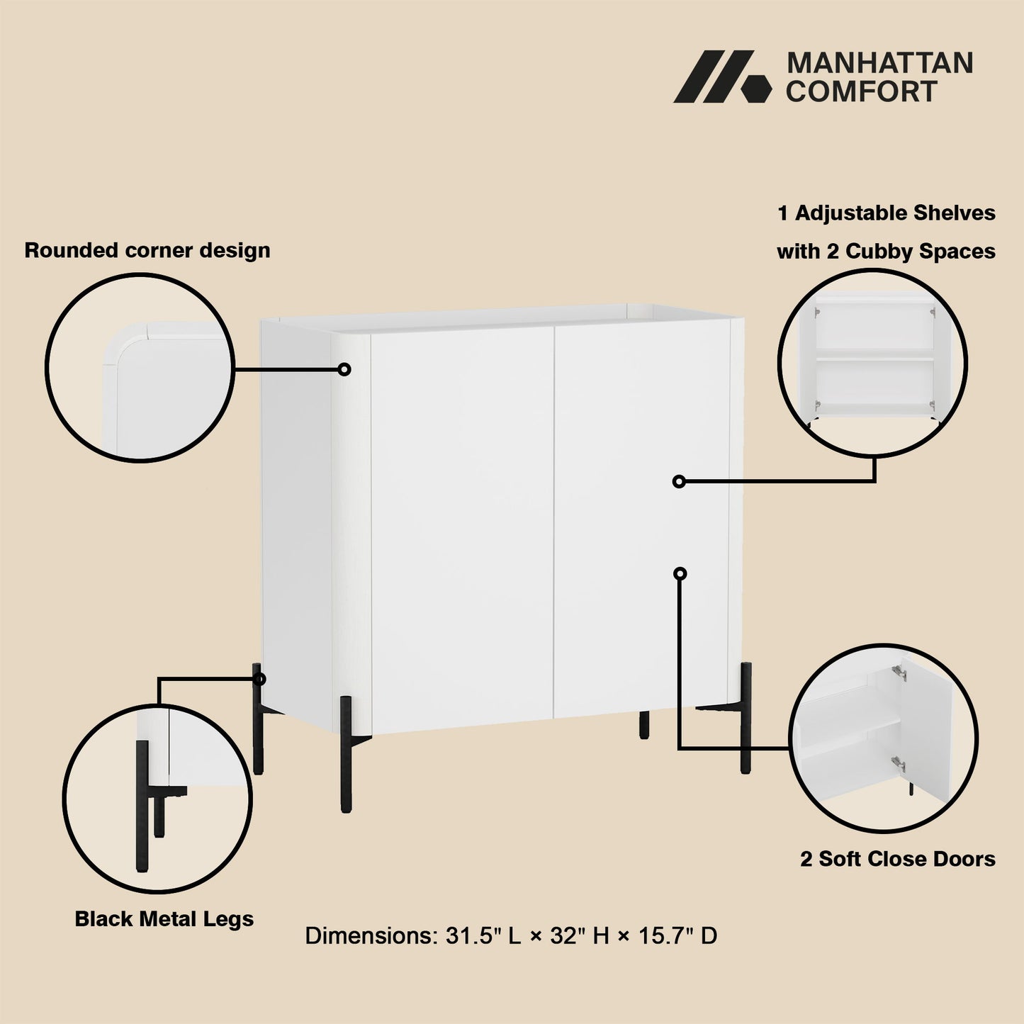 Abbey - Accent Cabinet - White