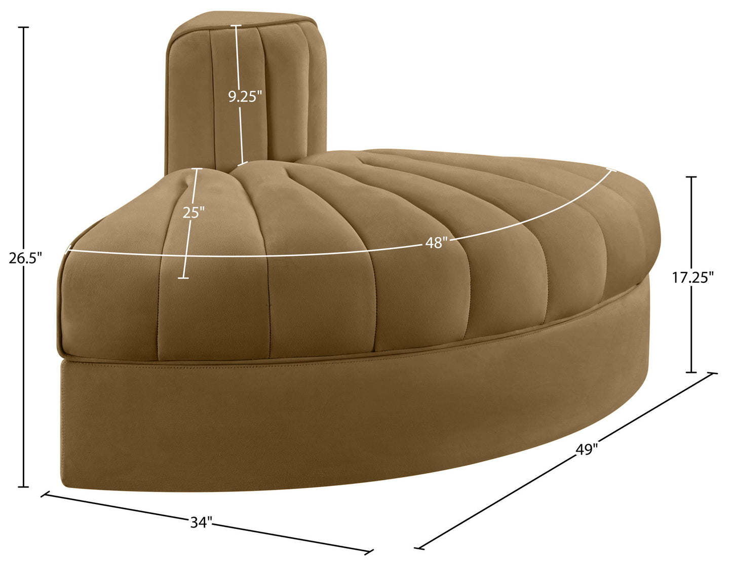 Rummi - Velvet Performance Fabric Upholstered Modular Chair