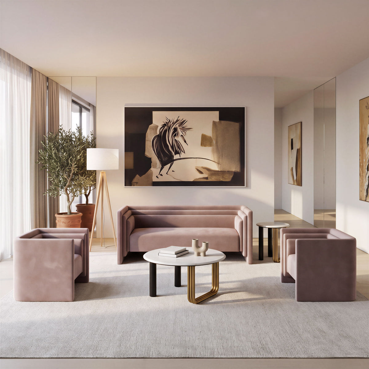 Trippel - Loveseat - Taupe
