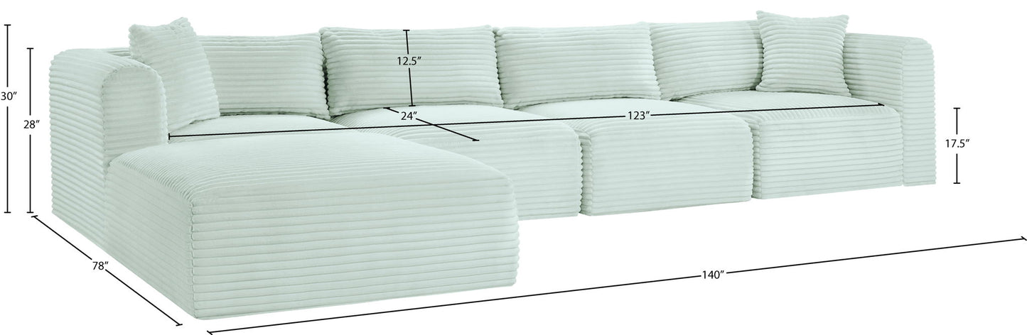 Shaggy - 5 Piece Modular Sectional With Ottoman