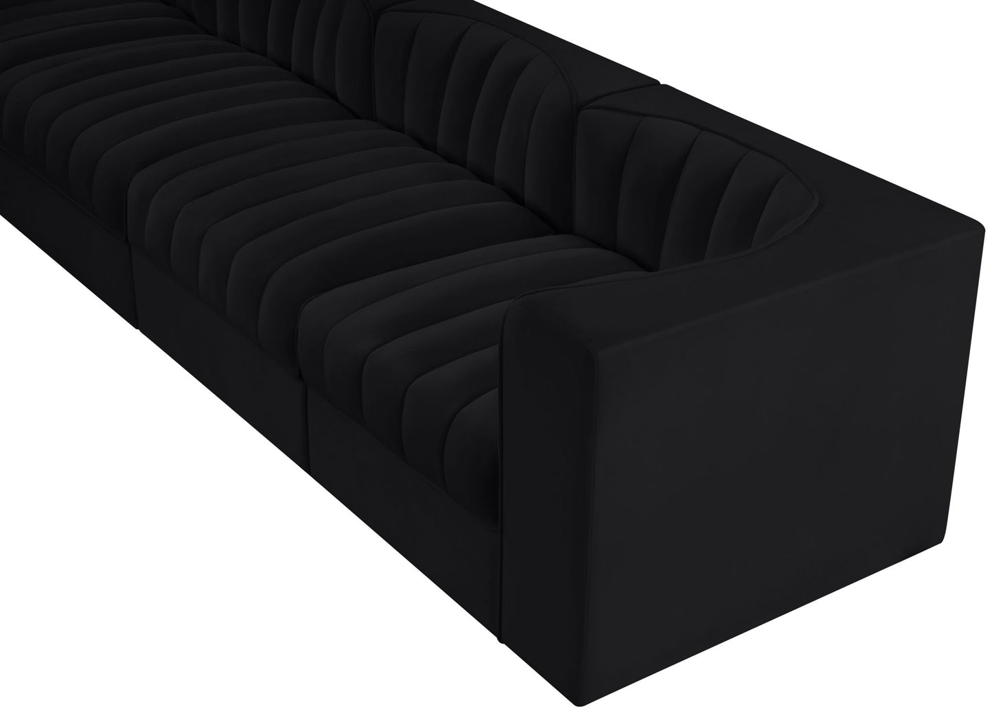 Rummi - Velvet Performance Fabric Upholstered 4 Piece Modular Sofa