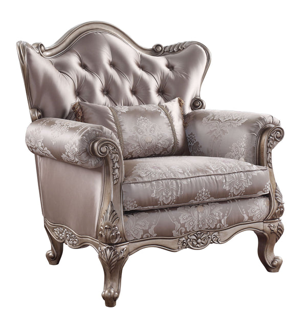 Jayceon - Chair With Pillow - Fabric & Champagne