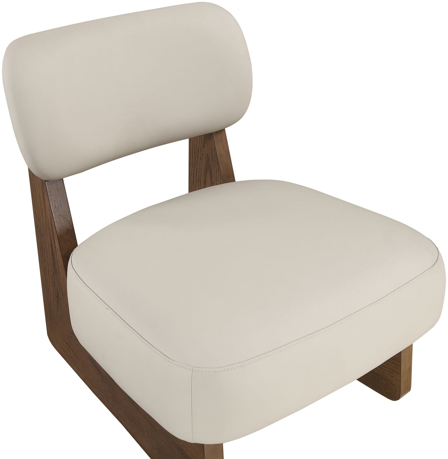Vetra - Vegan Leather Upholstered Accent Chair - Taupe / Painted Brown