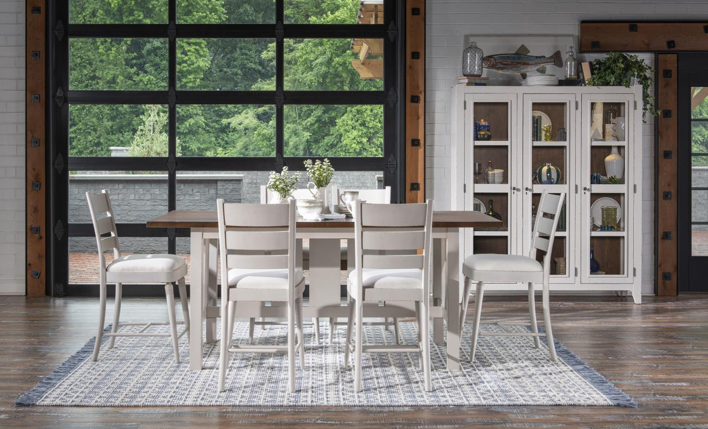 Lake House - Counter Height Trestle Table - Sailcloth And Pinecone
