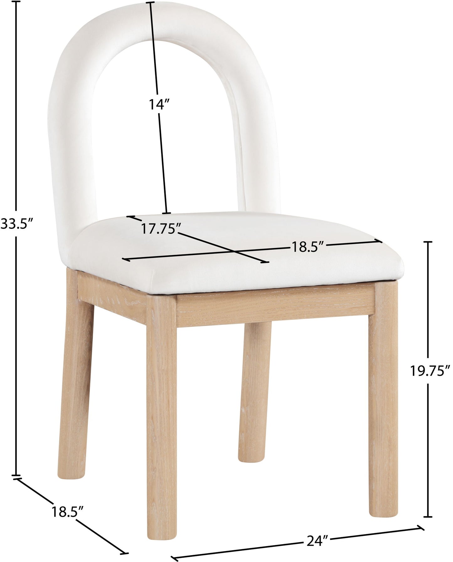 Conrad - Velvet Dining Chair With Natural Legs
