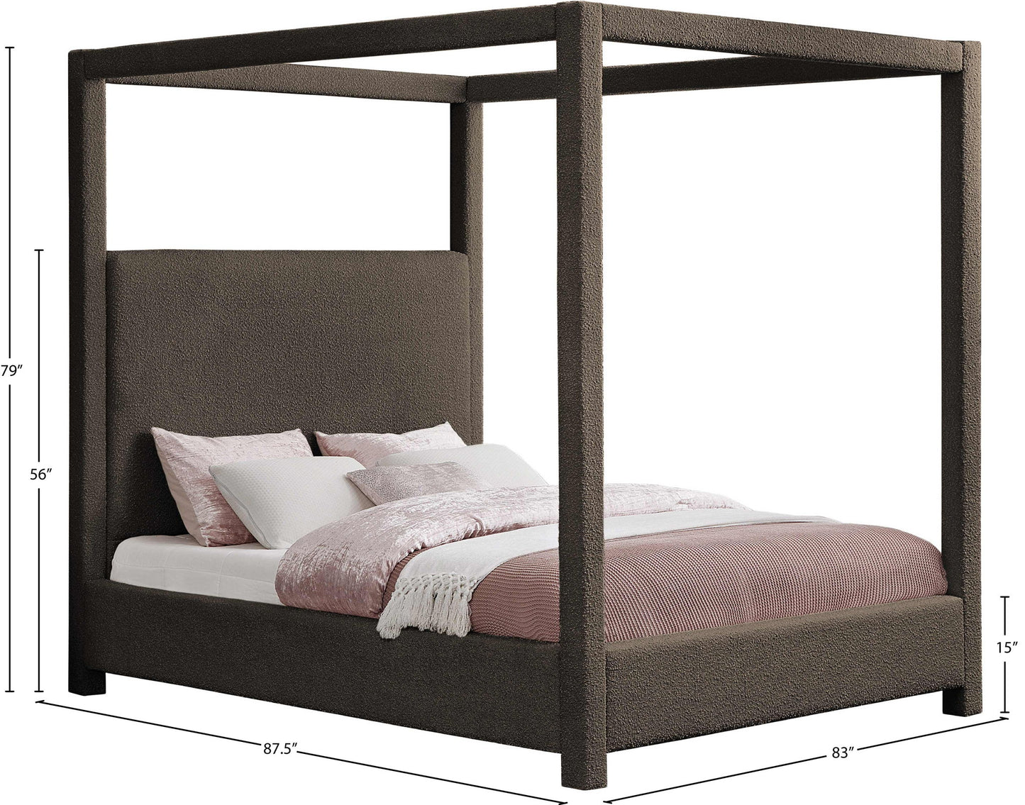 Eden - Boucle Fabric Upholstered Bed