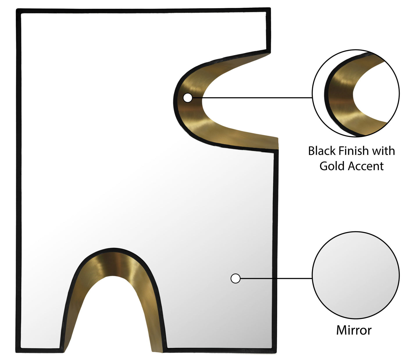 Soleil - Mirror With Gold Accent