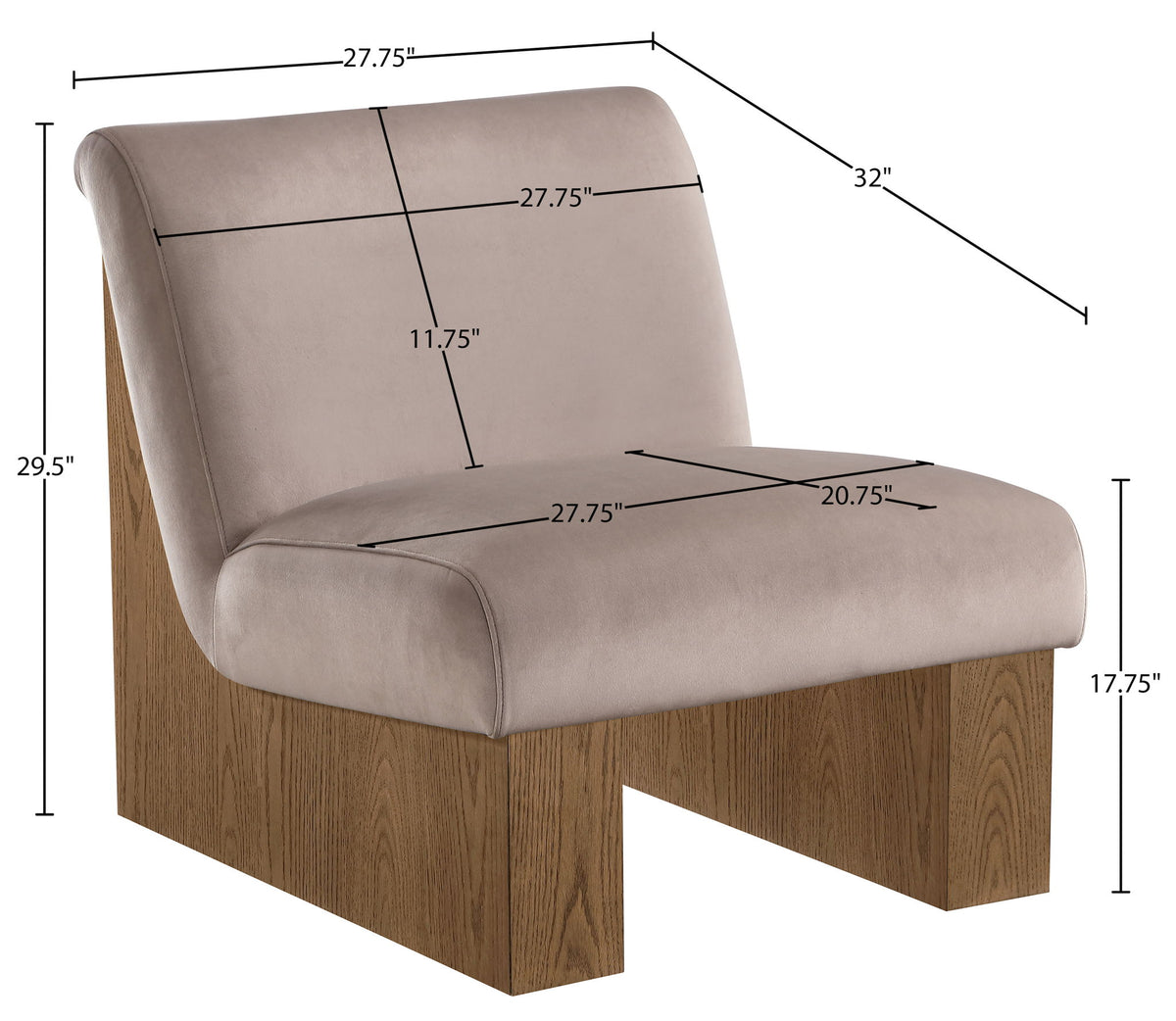 Vantage - Velvet Performance Fabric Upholstered Accent Chair
