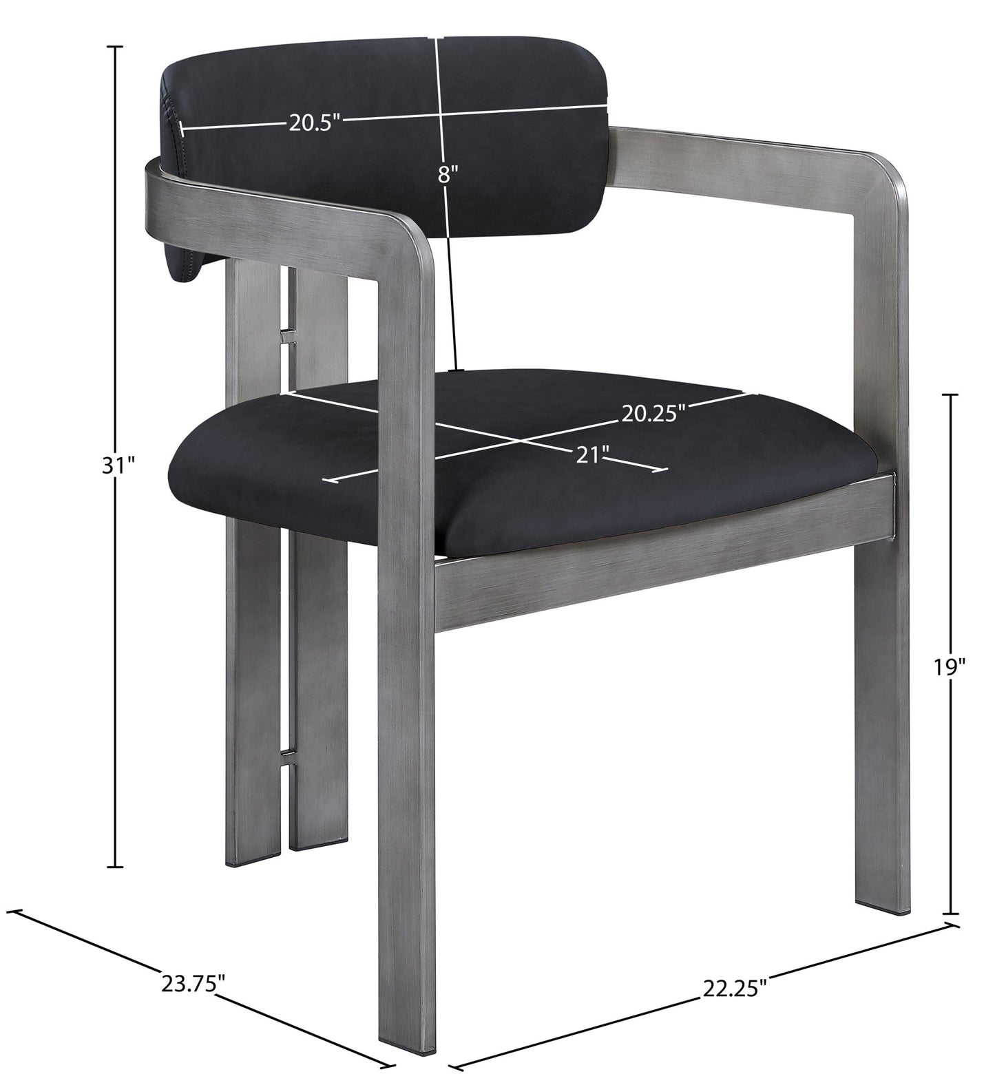 Aurum - Vegan Leather Upholstered Dining Chair With Gray Base (Set of 2)