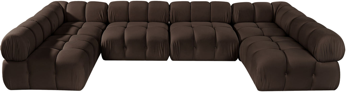 Orin - U-Shaped Velvet 6 Piece Modular Sectional