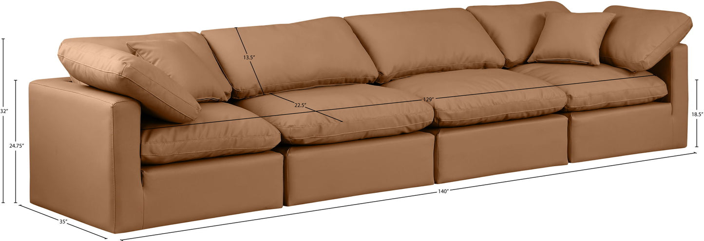Indulge - Faux Leather 4 Seat Modular Sofa