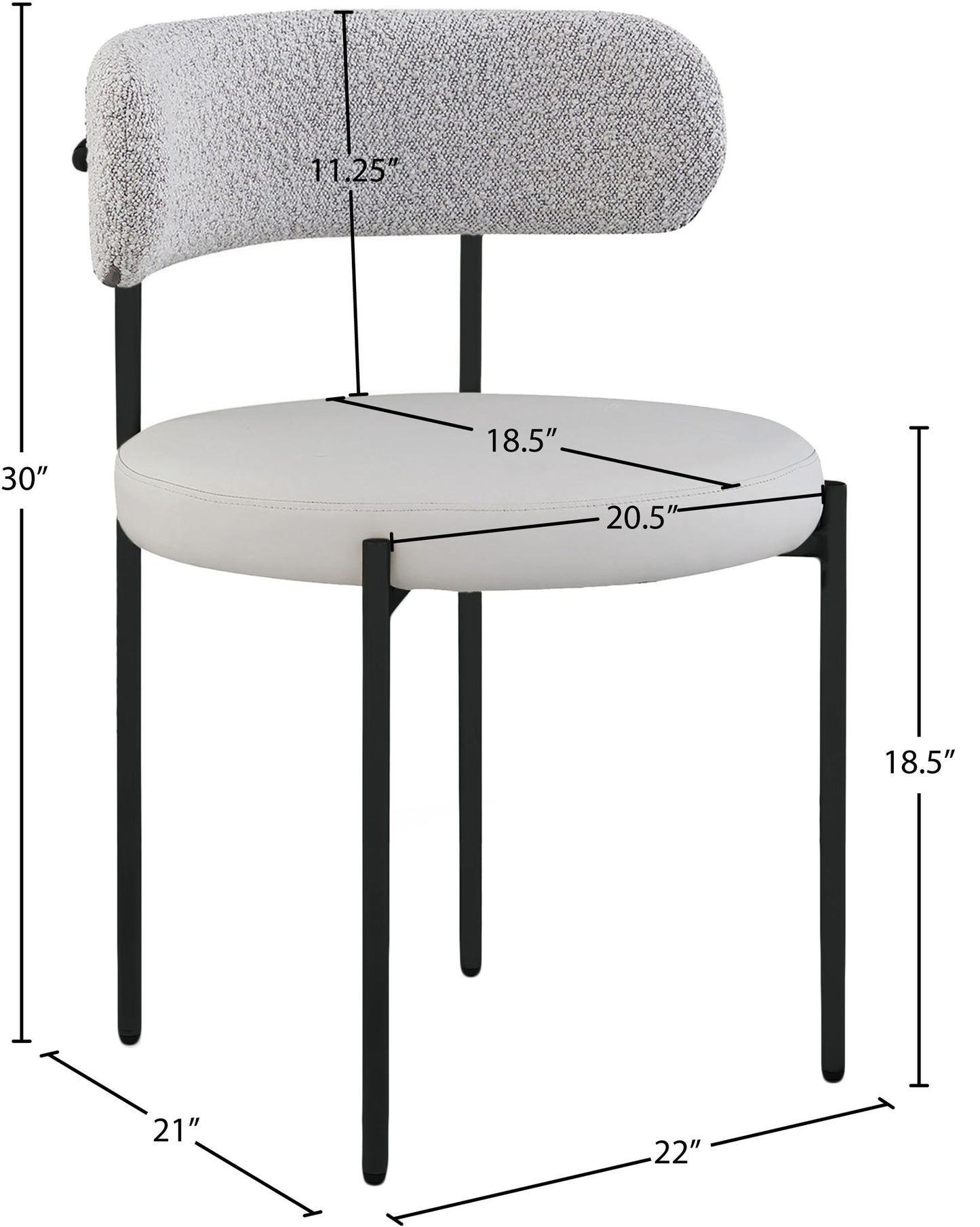 Beacon - Faux Leather Dining Chair With Black Legs (Set of 2)