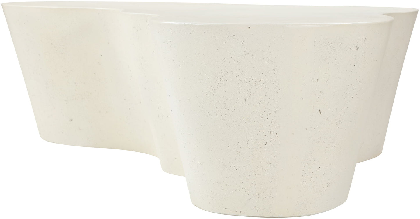 Monza - Concrete And Fiberglass Indoor / Outdoor Coffee Table - Cream