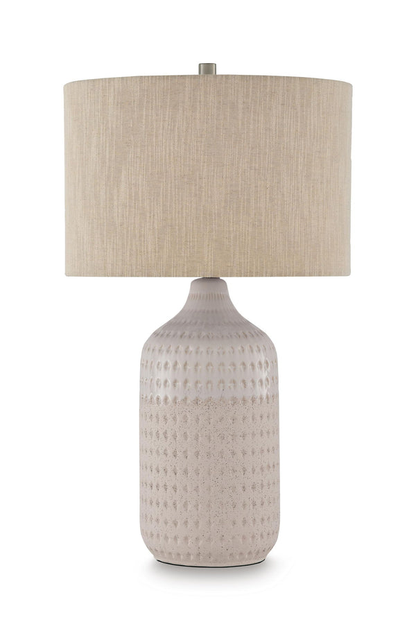 Capwich - Ceramic Table Lamp - Beige / White
