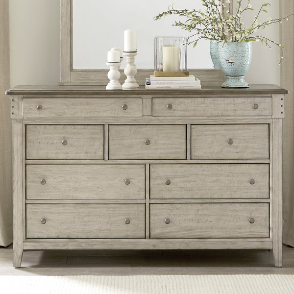 Ivy Hollow - 9 Drawer Dresser - Weathered Linen / Dusty Taupe