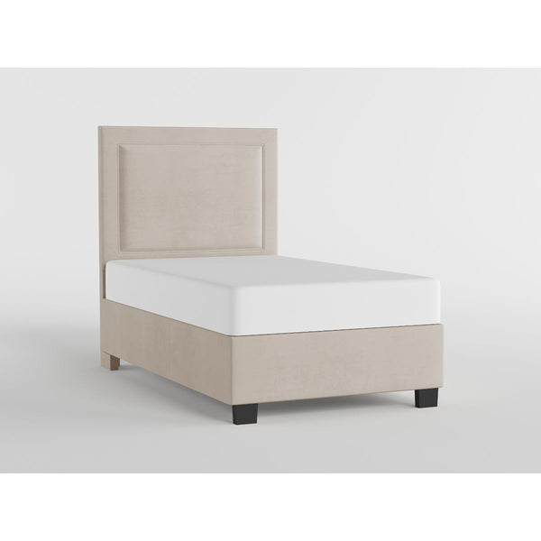 44" Beige Microfiber Platform Bed