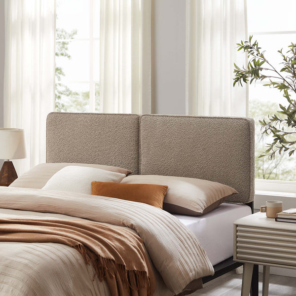 Lindee Boucle Fabric Headboard - King, Oatmeal