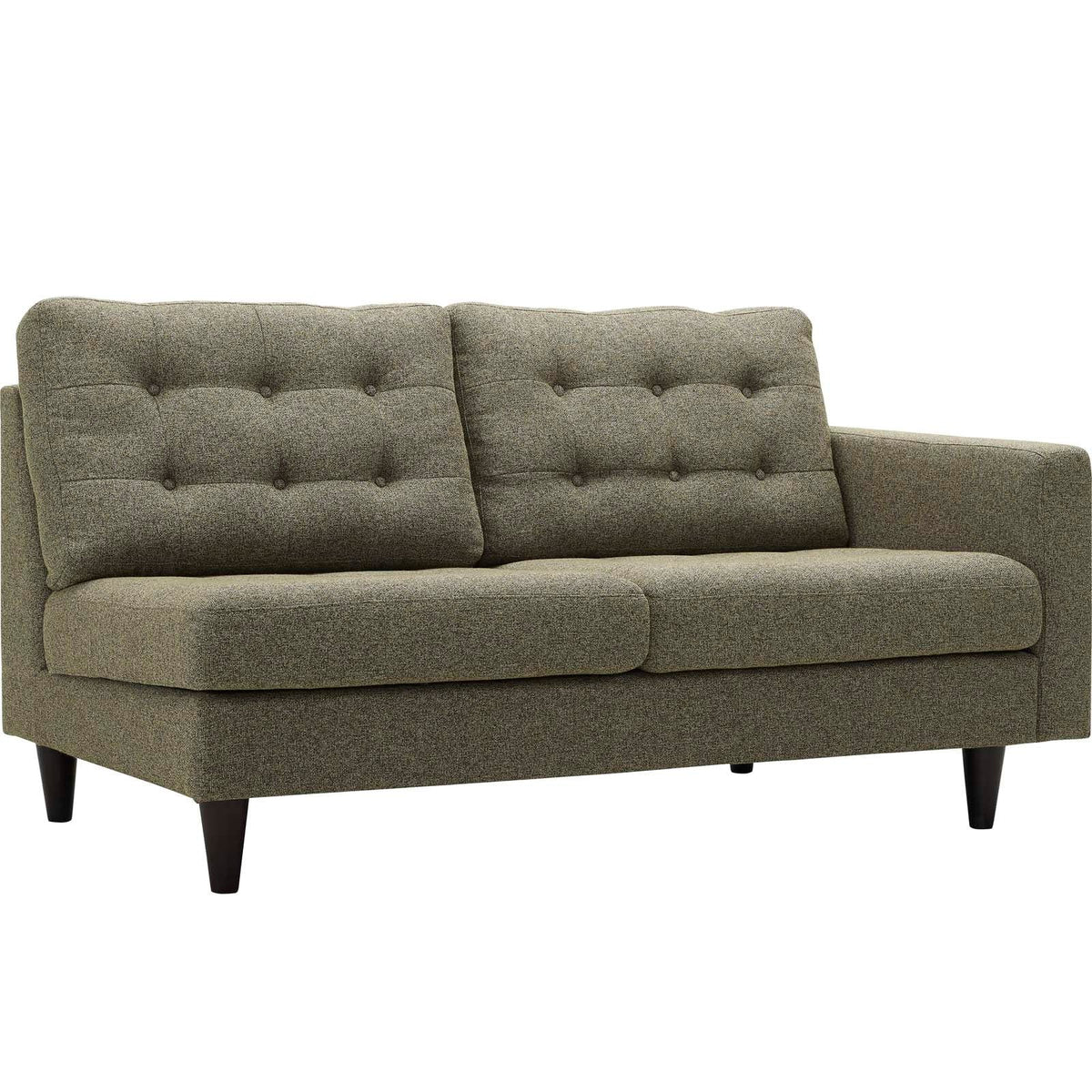 Empress Right-Facing Upholstered Fabric Loveseat - Oatmeal