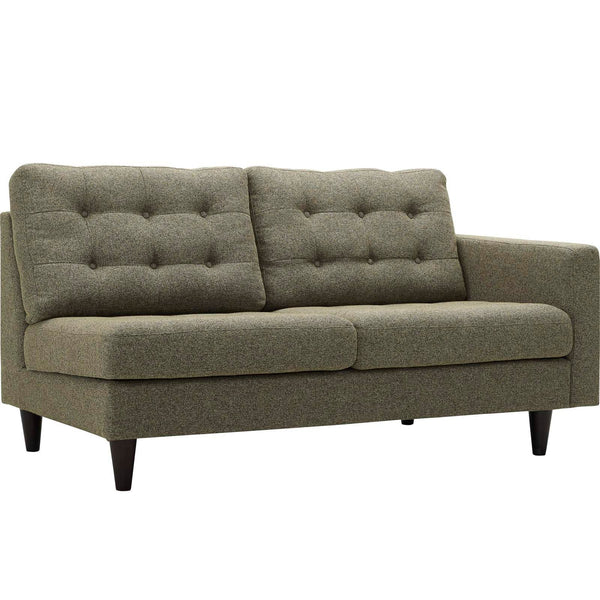 Empress Right-Facing Upholstered Fabric Loveseat - Oatmeal