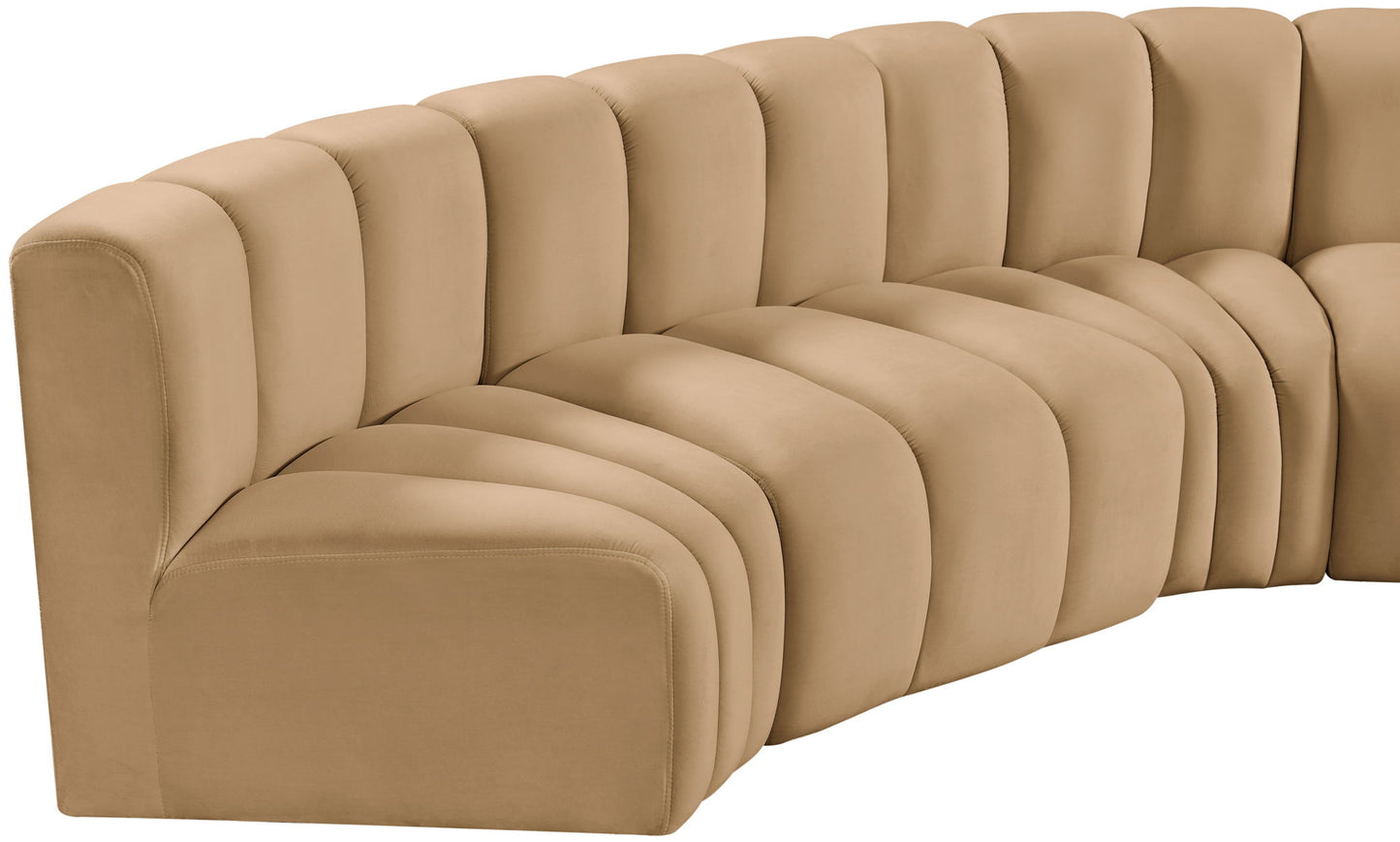 Arc - Velvet 6 Piece Curved Modular Sofa