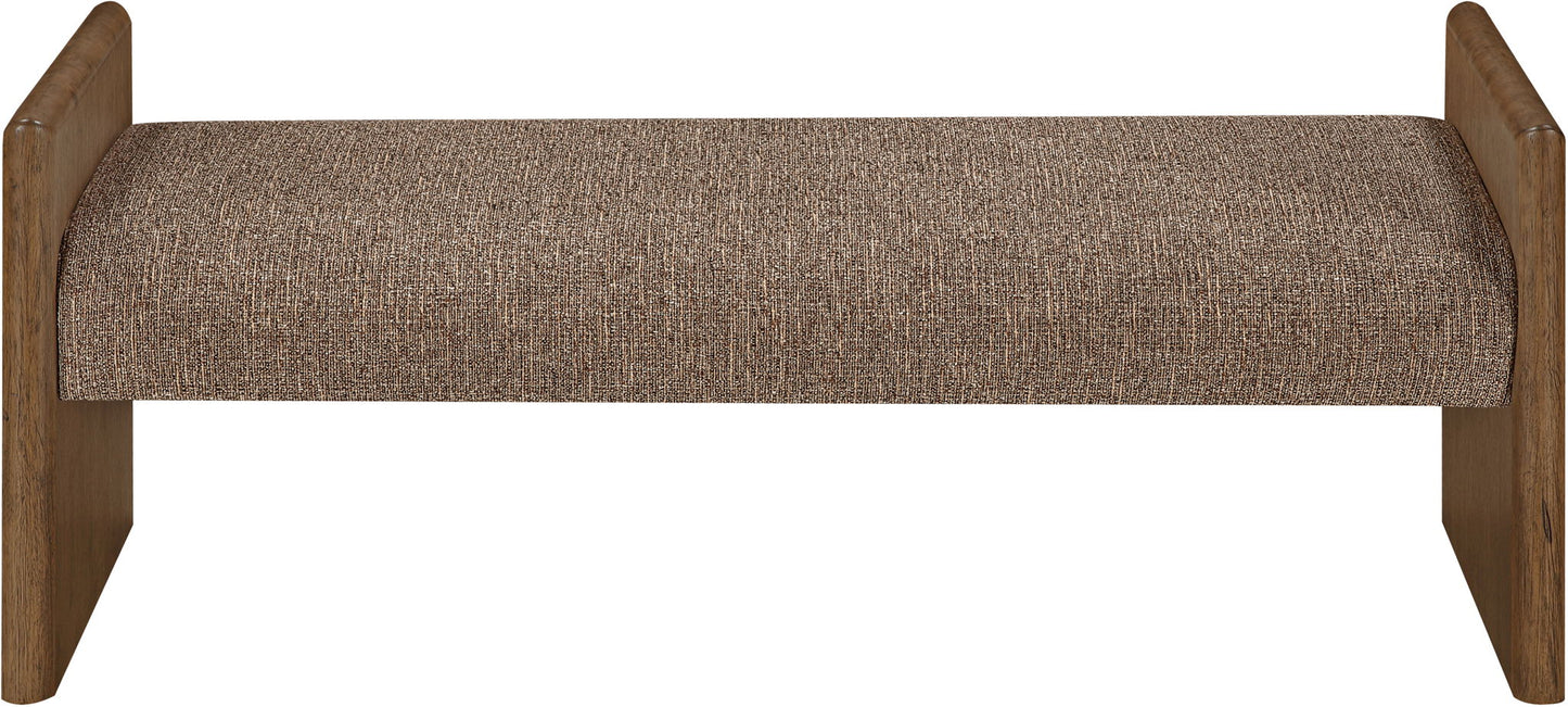 Hickory - Fabric Upholstered Bench - Brown Frame
