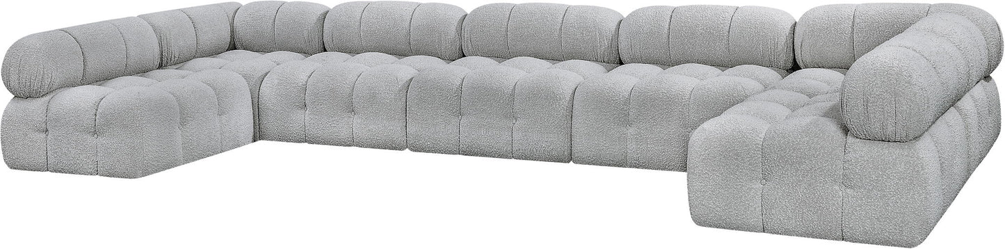 Ames - 7 Piece Boucle Fabric Modular Sectional