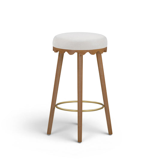 Oodle - Performance Vegan Mohair Light Walnut Stool