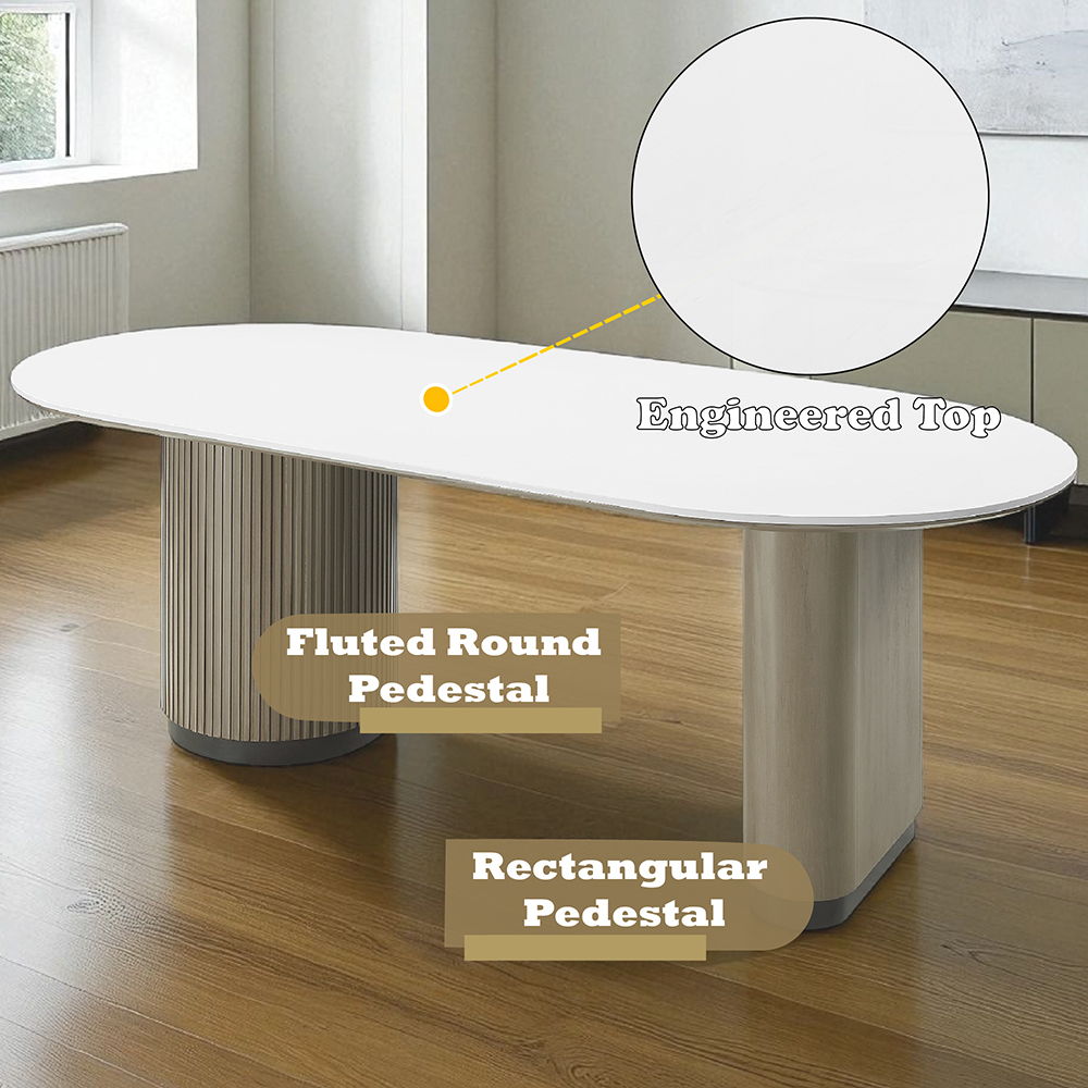 Clayten - Dining Table - Engineered Top & Light Oak