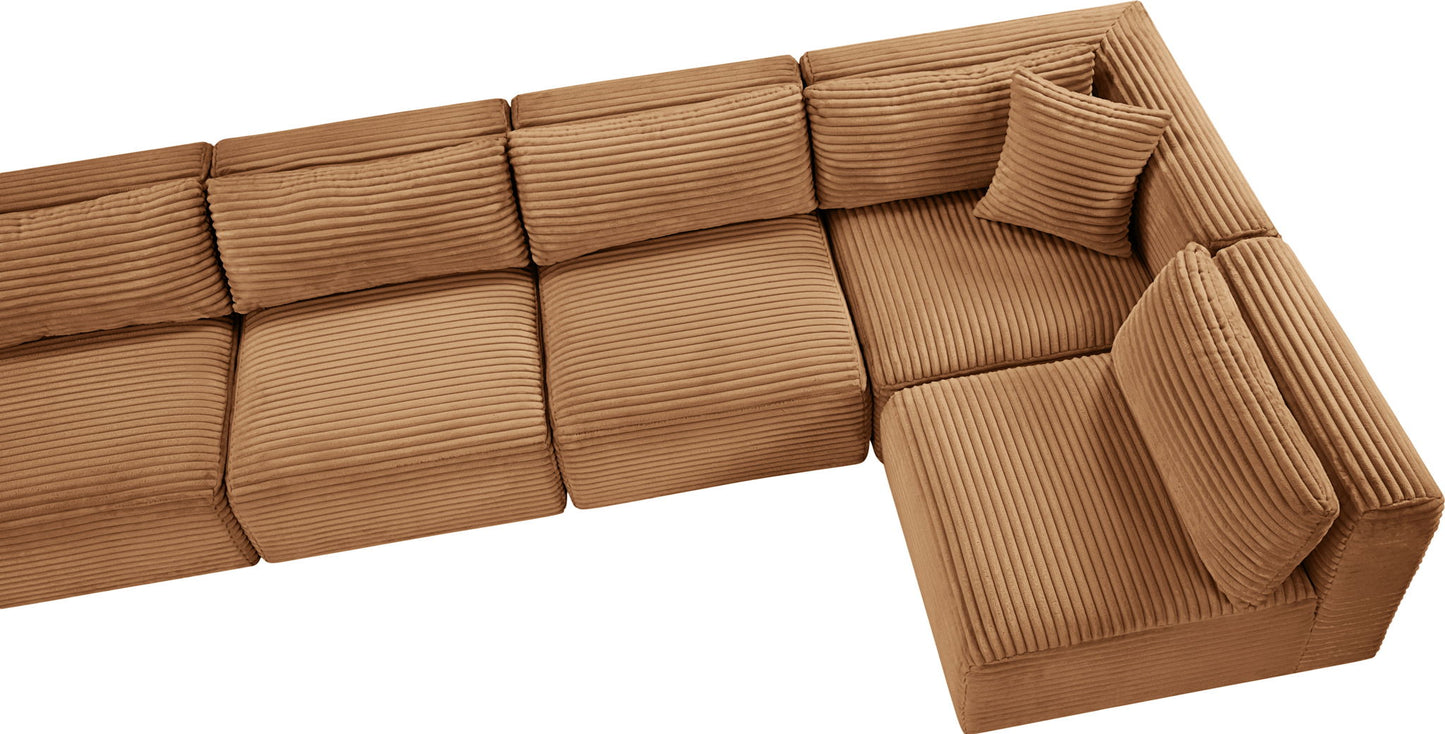 Shaggy - Fabric 8 Piece Modular U-Shaped Armless Sectional