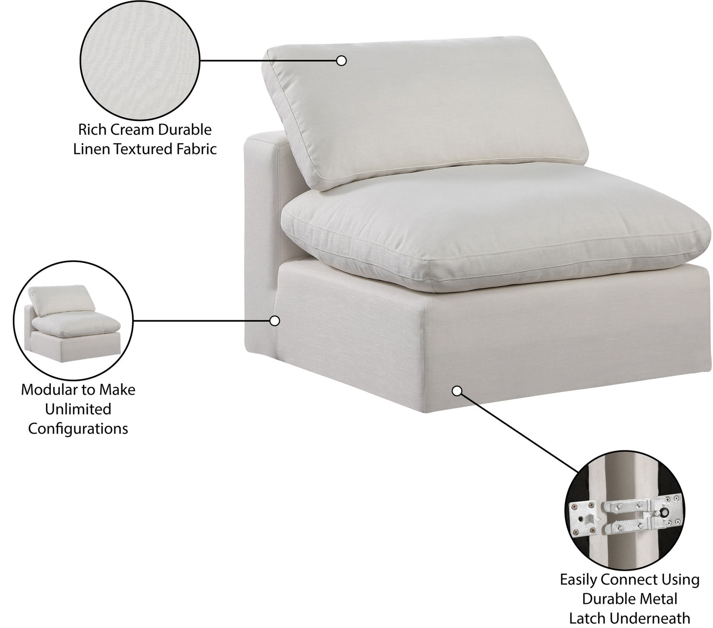 Comfy - Linen Armless Chair