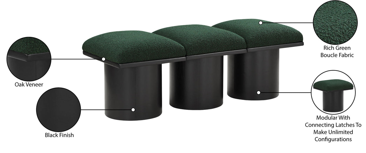 Pavilion - 3 Piece Modular Bench With Black Base