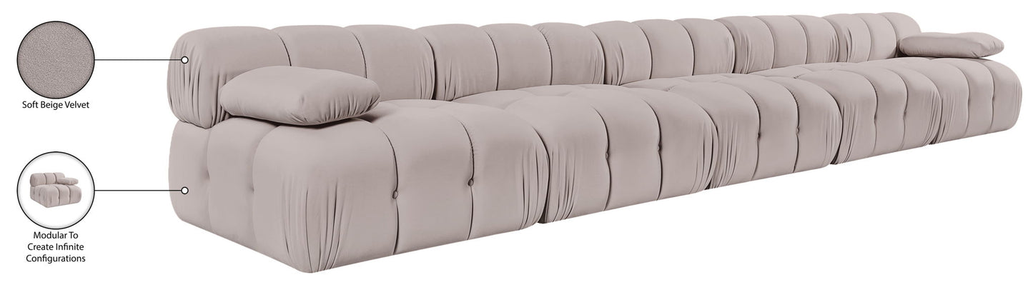 Orin - Velvet 5 Piece Modular Armless Sofa