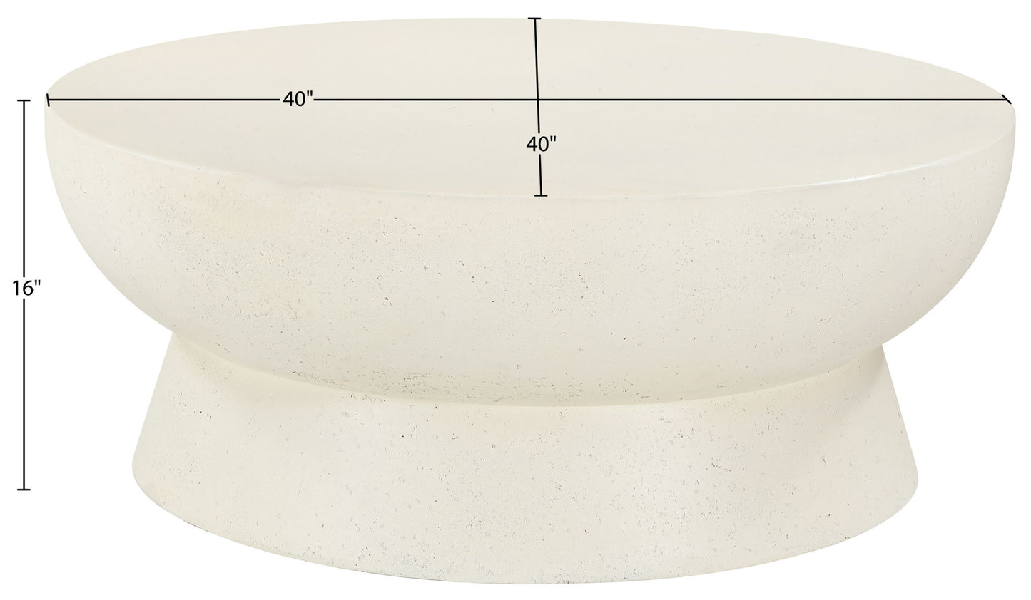 Avaya - Concrete And Fiberglass Indoor / Outdoor Coffee Table - Cream