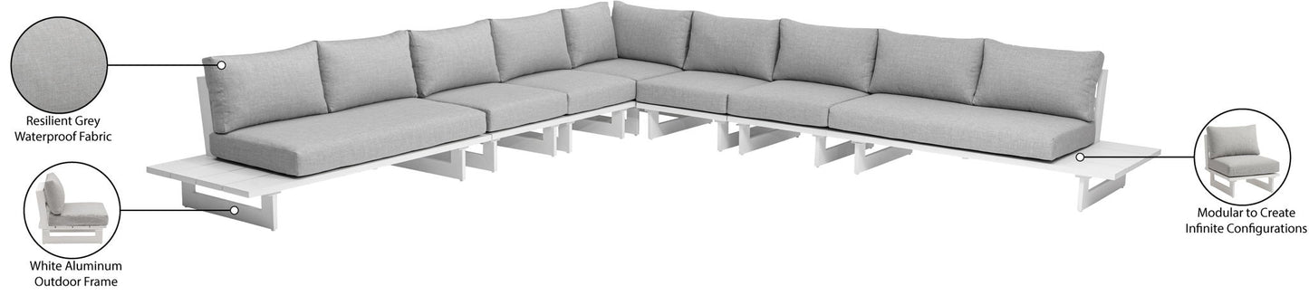 Maldives - 7 Piece Water Resistant Outdoor Patio Modular Sectional With White Base