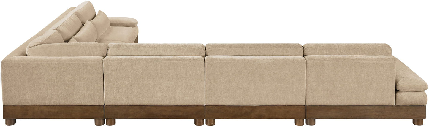 Turin - Chenille Fabric Upholstered Modular Sectional - Beige