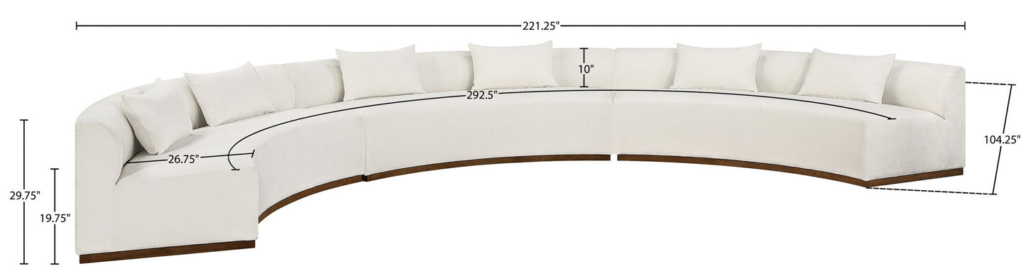 Avanti - Chenille Fabric Upholstered 3 Piece Modular Sectional