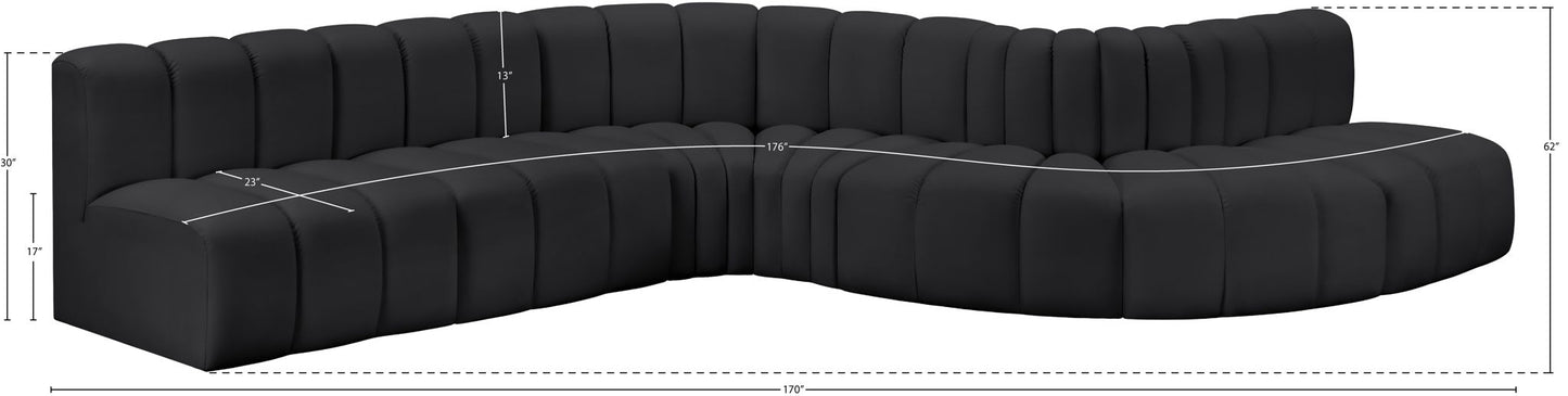 Arc - Faux Leather 7 Piece Modular Sofa
