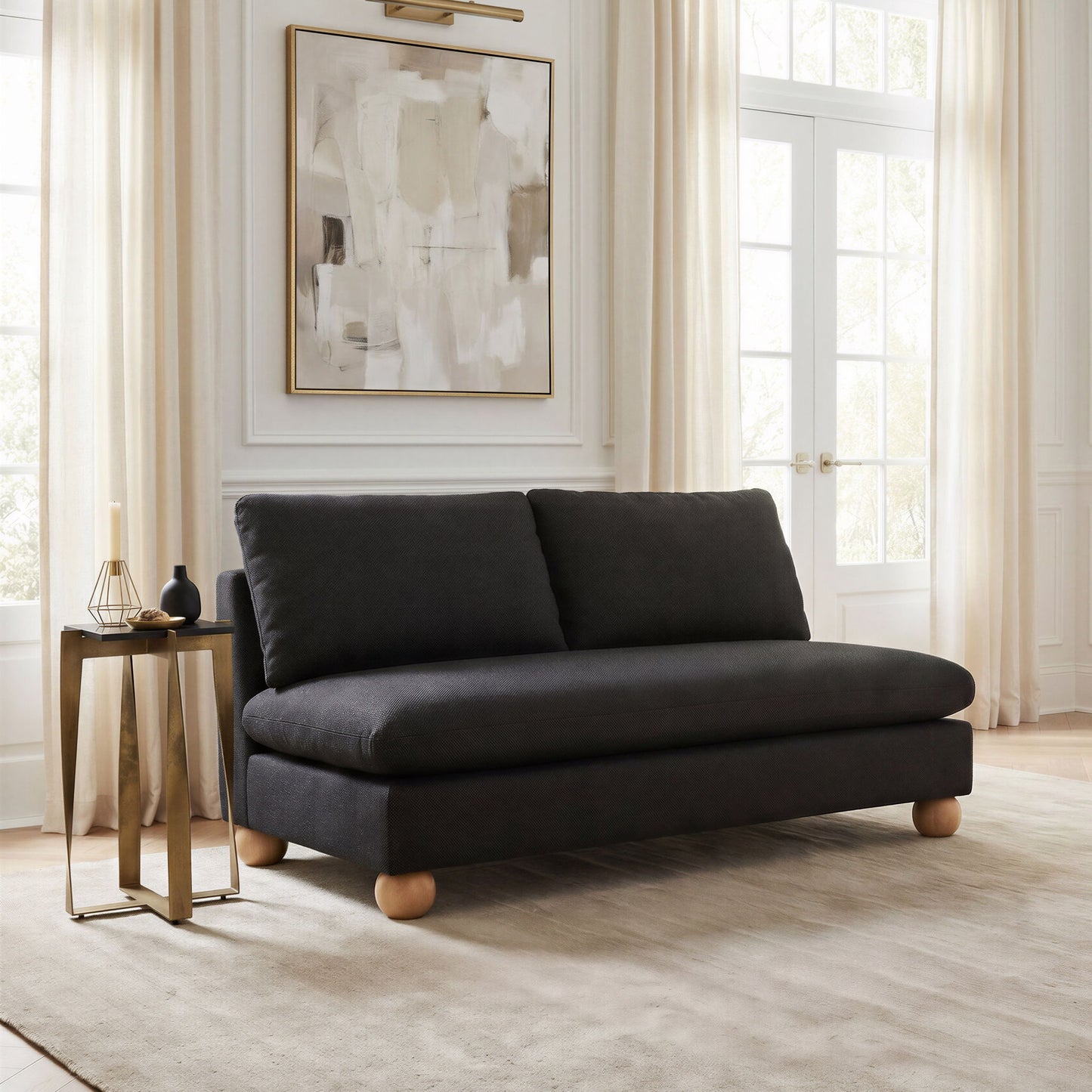 Minze - Loveseat - Black