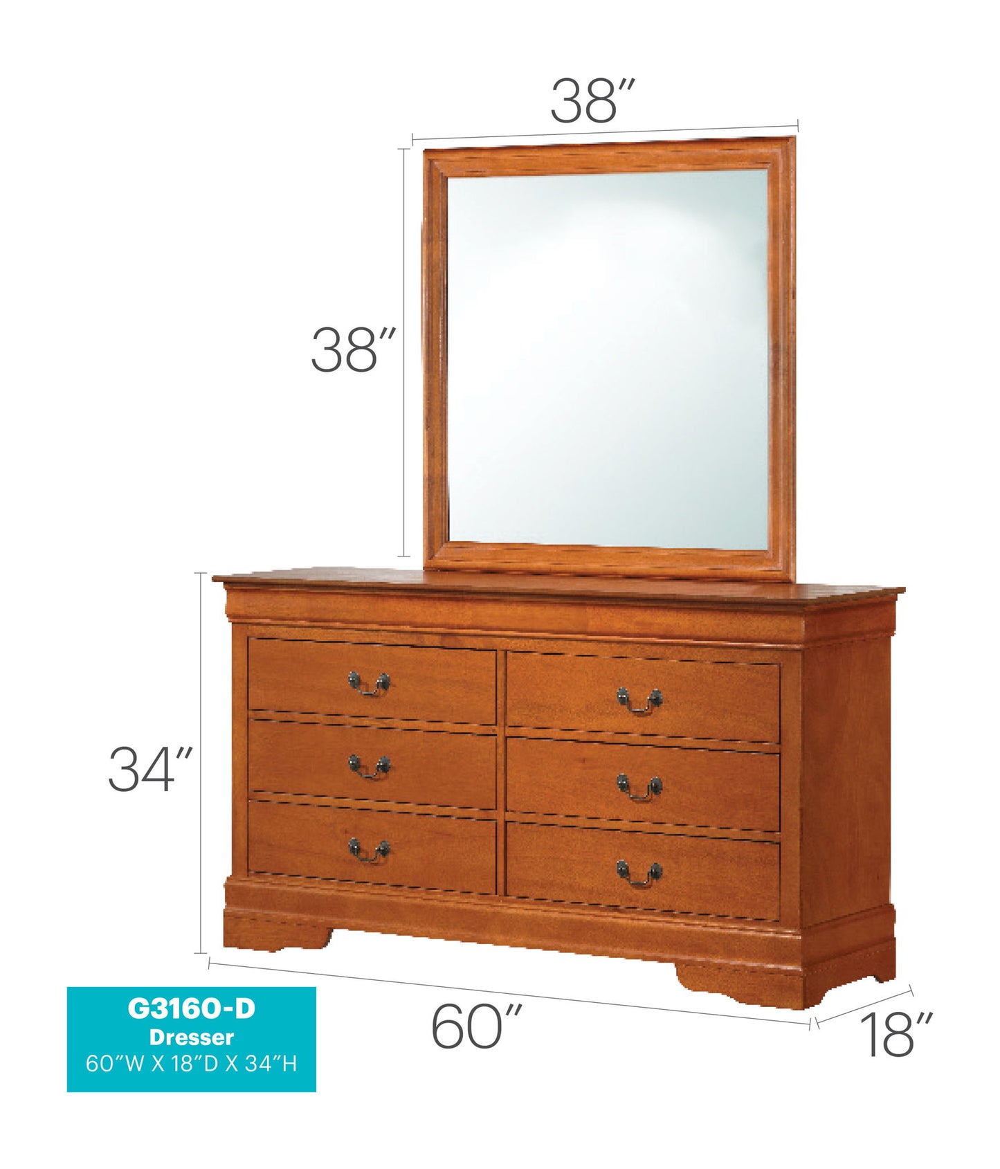 Glory Furniture - Louis Phillipe - Dresser