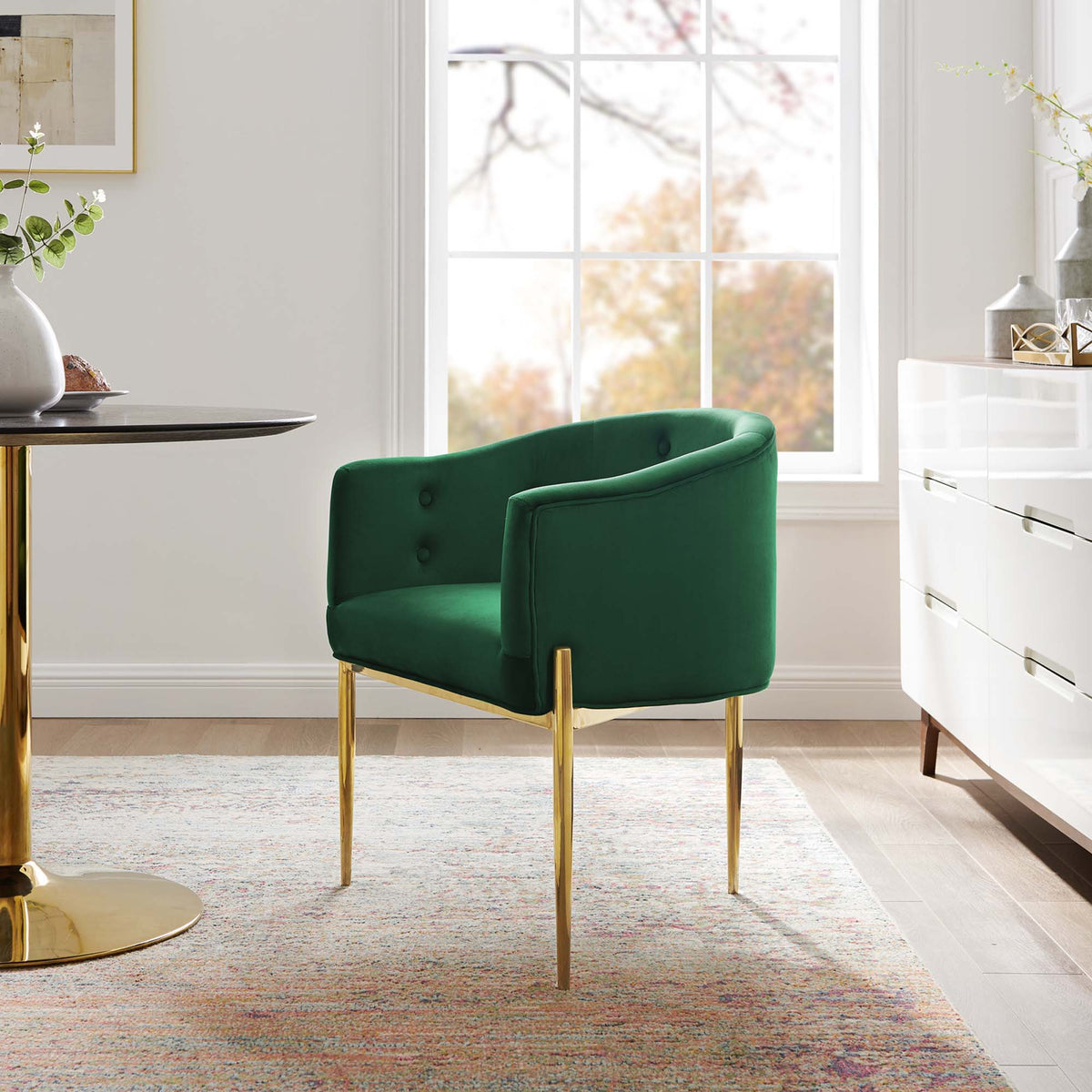 Savour Tufted Performance Velvet Accent Chair - Emerald