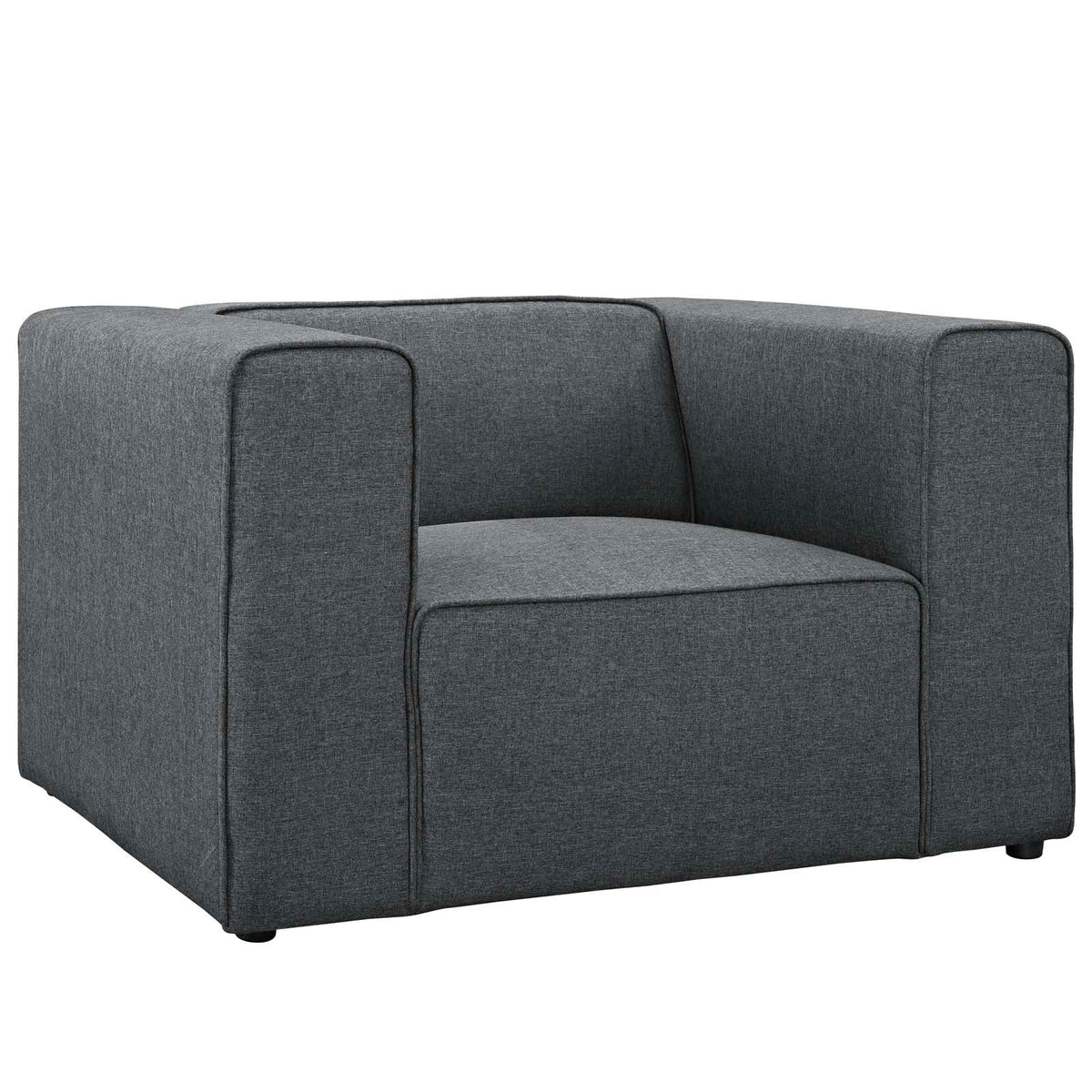 Mingle Upholstered Fabric Armchair - Gray