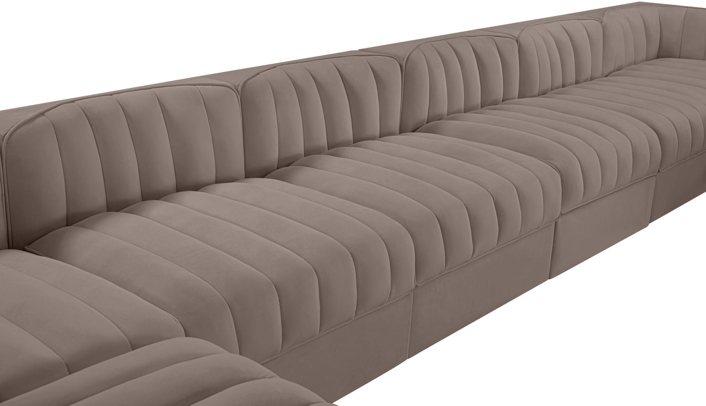 Rummi - Velvet Performance Fabric Upholstered 10 Piece Modular Sectional