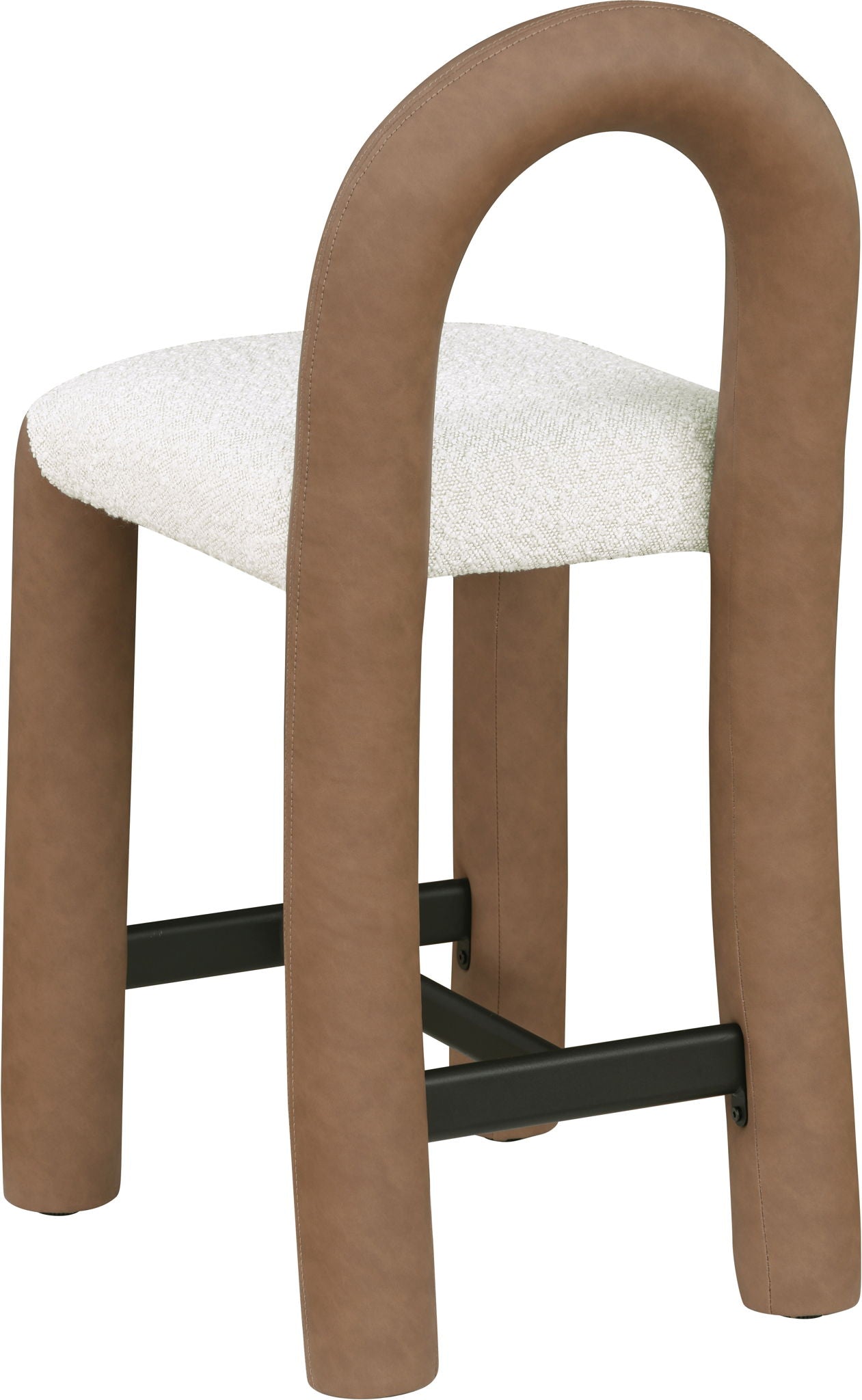 Amari - Vegan Leather and Boucle Fabric Stool
