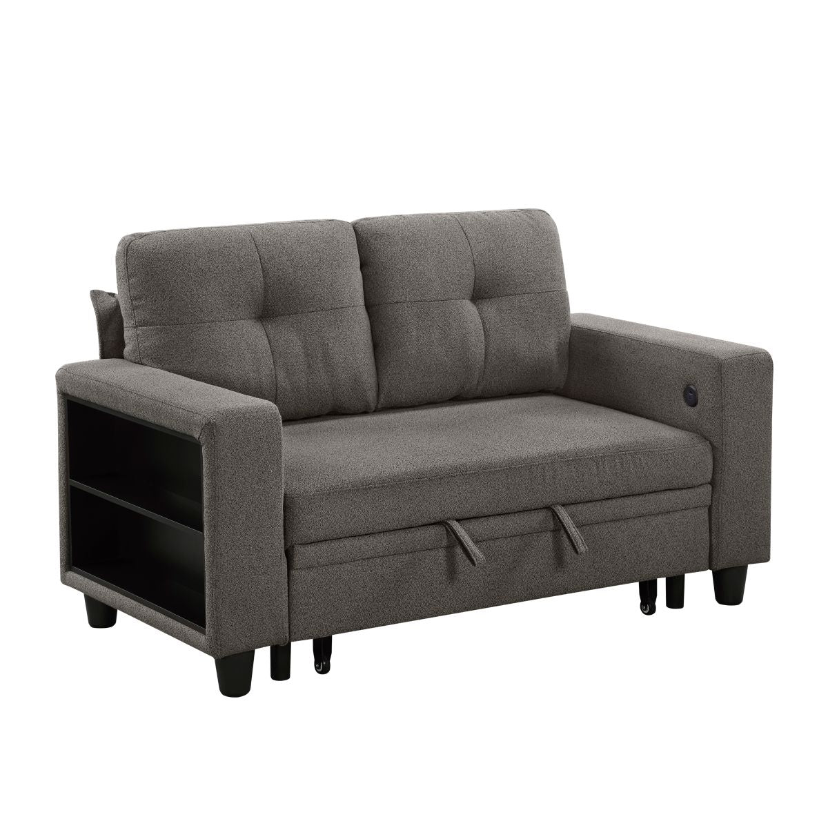 Robinson Love Seat with Pull-out Bed, Shelves and Charging Ports