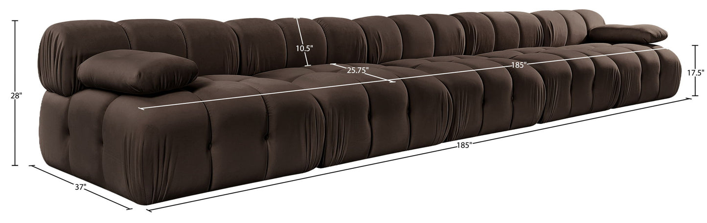 Orin - Velvet 5 Piece Modular Armless Sofa