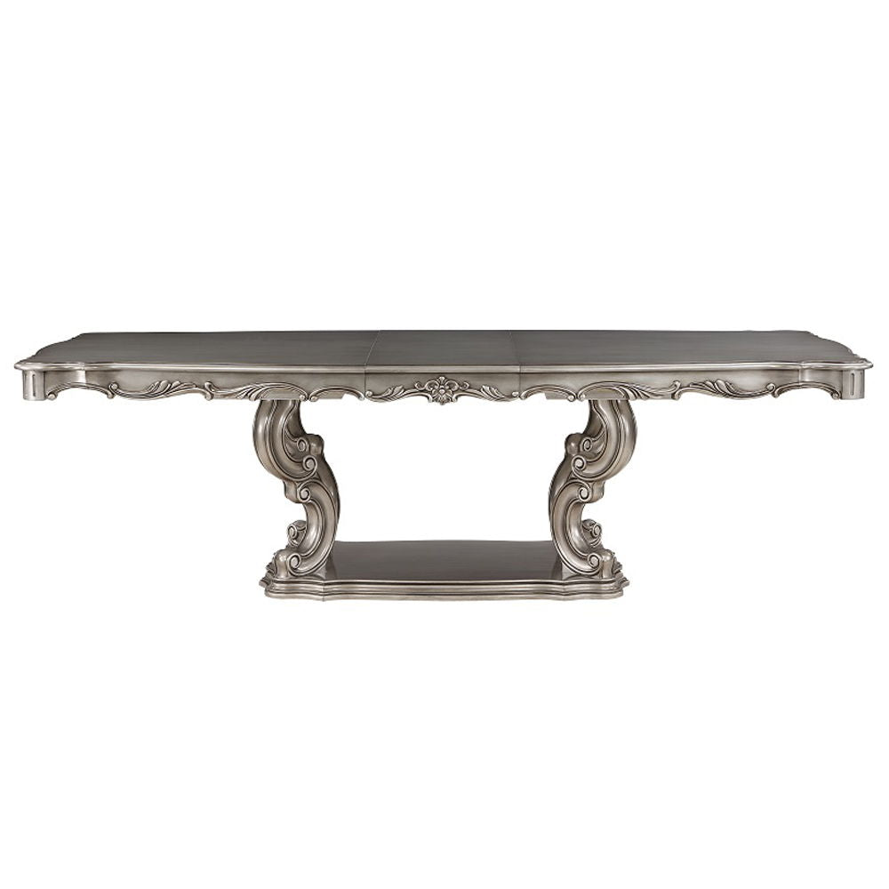 Ariadne - Dining Table With Pedestal - Antique Platinum